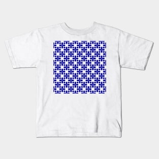 Blue Clovers and Dots Pattern Kids T-Shirt